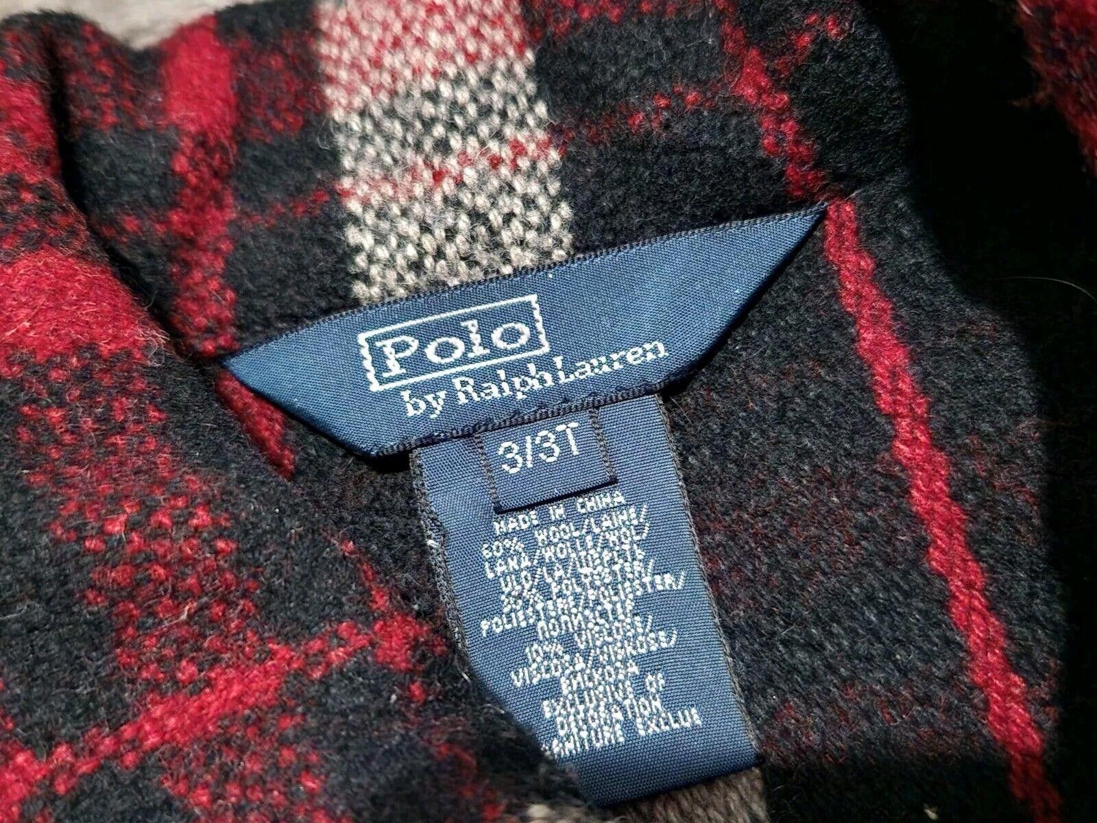 Polo Ralph Lauren Polo Ralph Lauren Boys Coat 3T Red Plaid Wool Blend Zip Up Size US XXS / EU 40 - 3 Thumbnail
