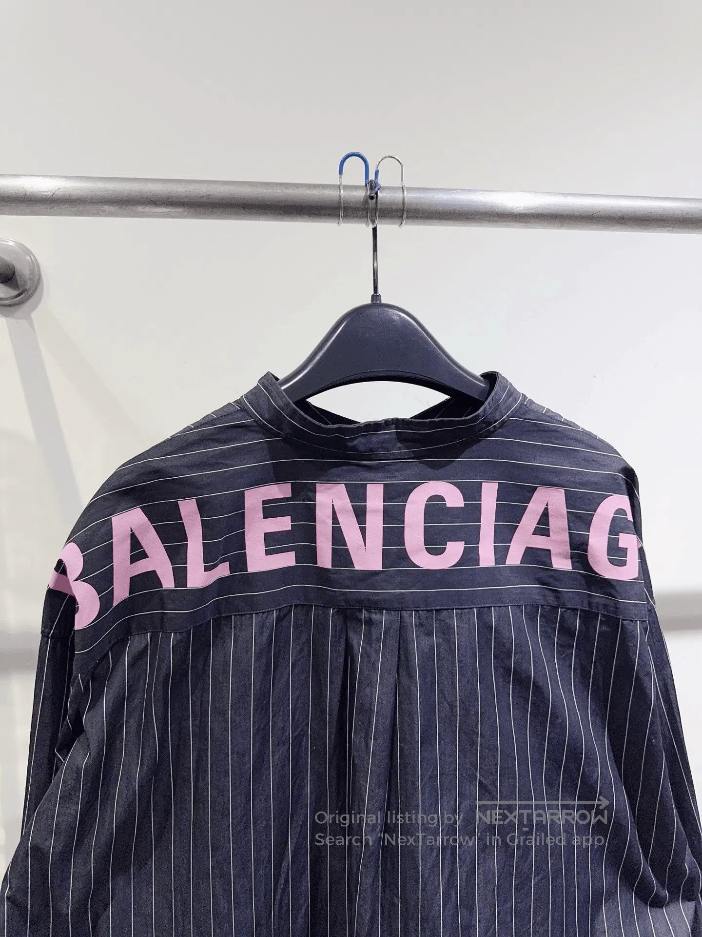 Balenciaga balenciaga striped shirt with logo detail. Size US M / EU 48-50 / 2 - 2 Thumbnail