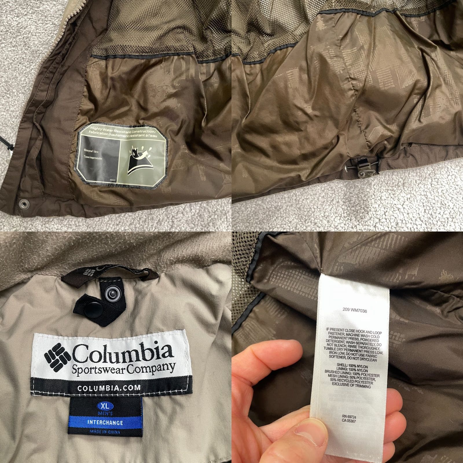 Vintage Columbia Interchange Jacket Mens XL Brown Nylon Full Zip Pocket Outdoor Hiking Size US XL / EU 56 / 4 - 8 Thumbnail