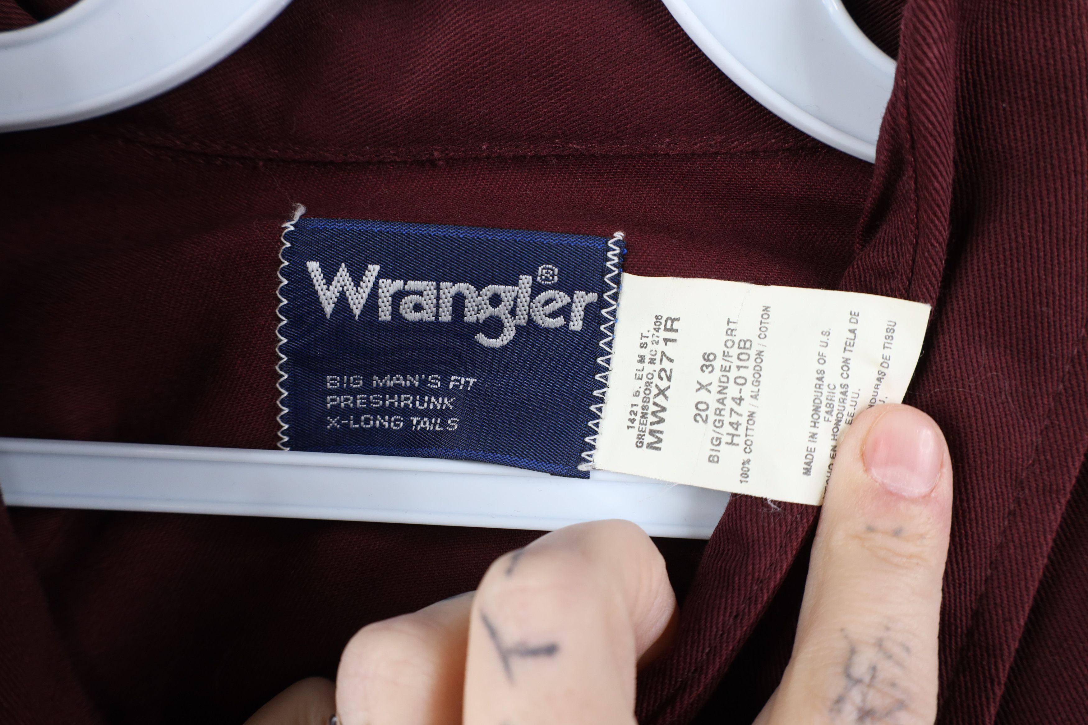 Wrangler Vintage 90s Wrangler Cowboy Snap Button Shirt Burgundy Size US XL / EU 56 / 4 - 8 Thumbnail