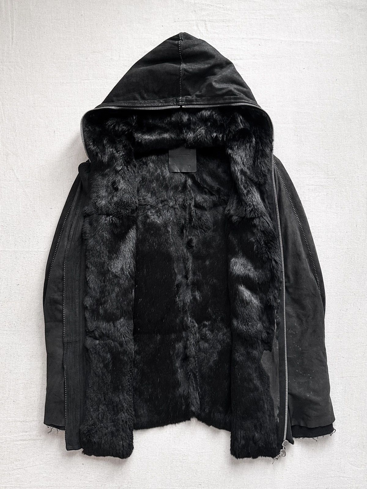 10sei0otto 10sei0otto Rabbit Fur Lamb Leather Gimp Scar Stitch Rider Size US S / EU 44-46 / 1 - 5 Thumbnail