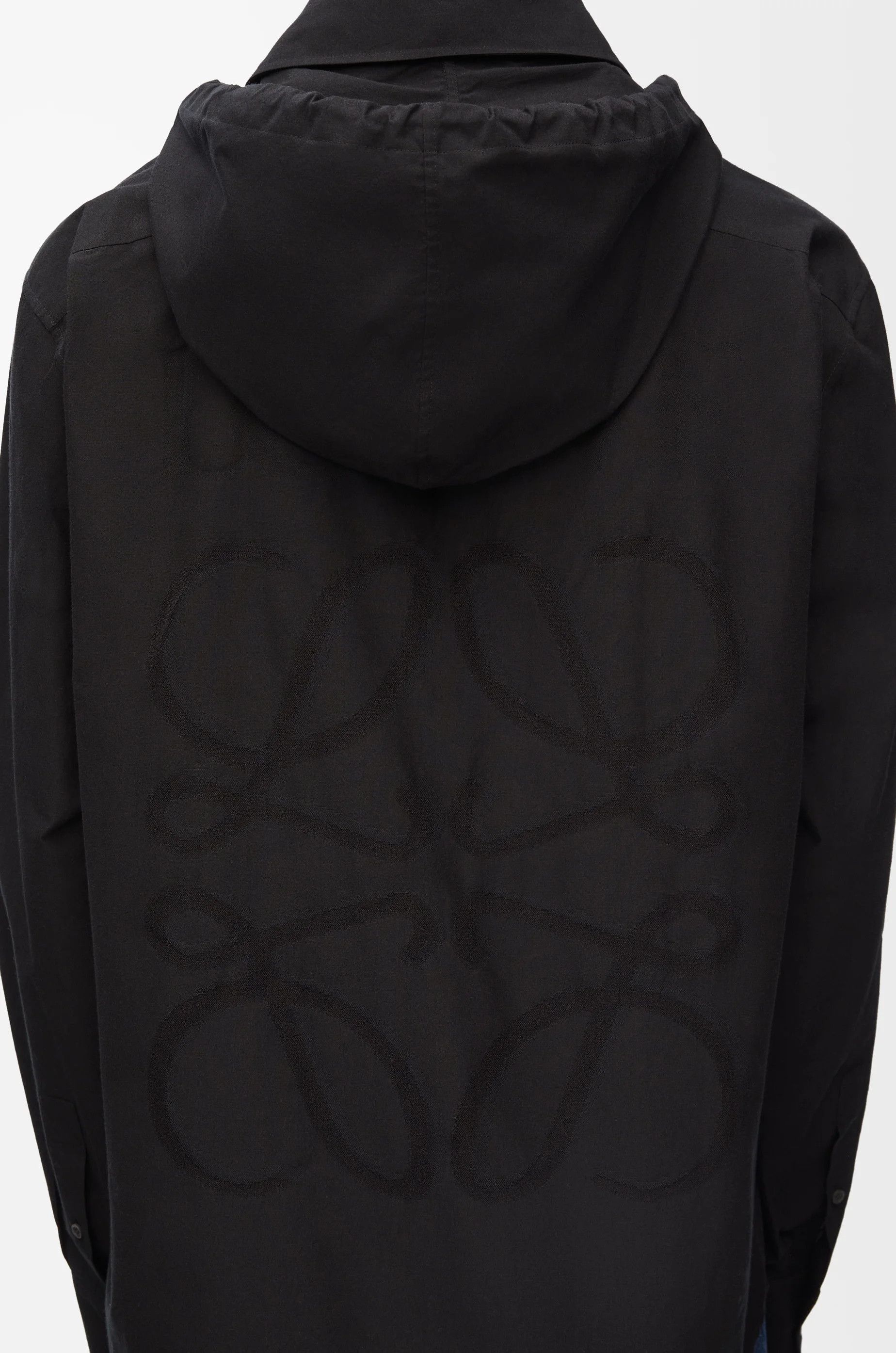 Loewe o1in1g0426 Anagram Hooded Overshirt in Black Size US XL / EU 56 / 4 - 2 Thumbnail