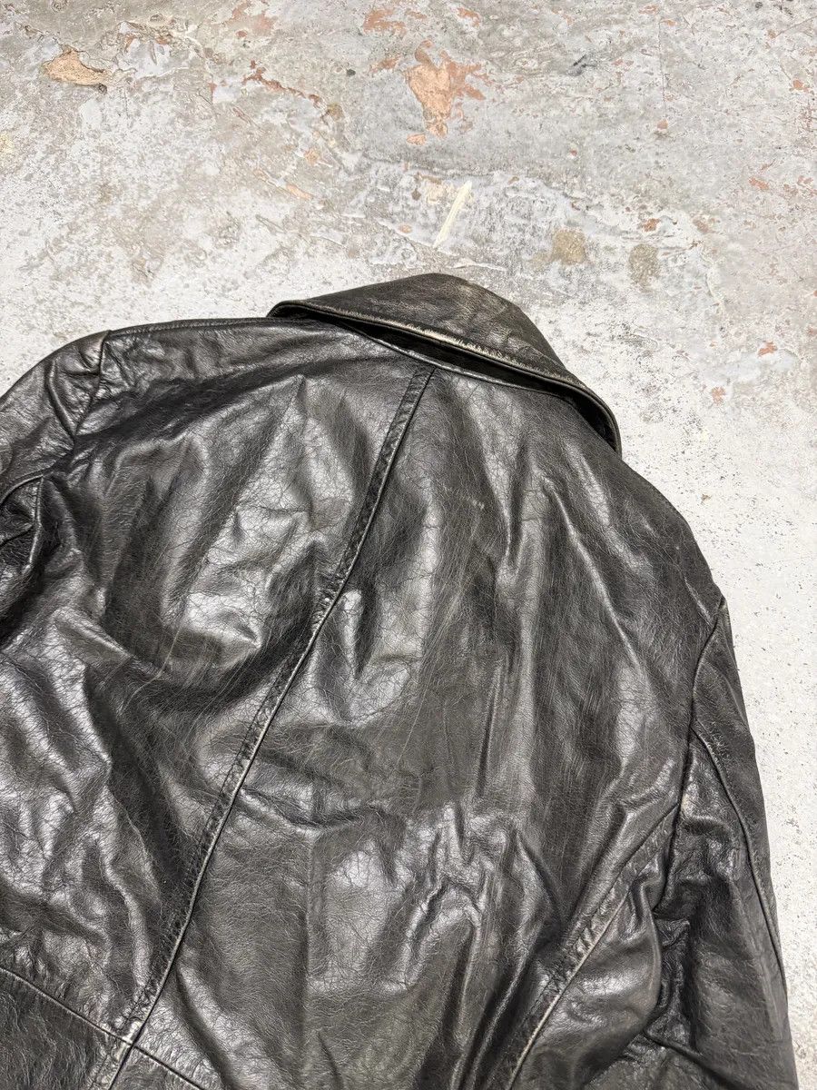 Dolce & Gabbana 2000s Dolce & Gabbana Peacoat Officer Brut Black Leather Jacket Size US M / EU 48-50 / 2 - 9 Thumbnail