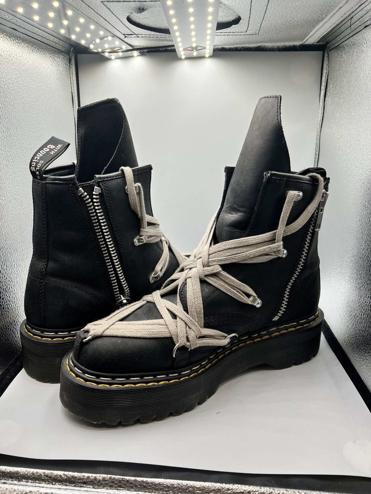 Rick Owens DRKSHDW × Dr. Martens 1460 Quad Sole Megalace®