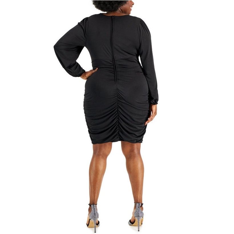 Other EMERALD SQUARE Women's Plus Size 24W Ruched Bodycon Dress Size 4XL / US 24-26 - 2 Thumbnail