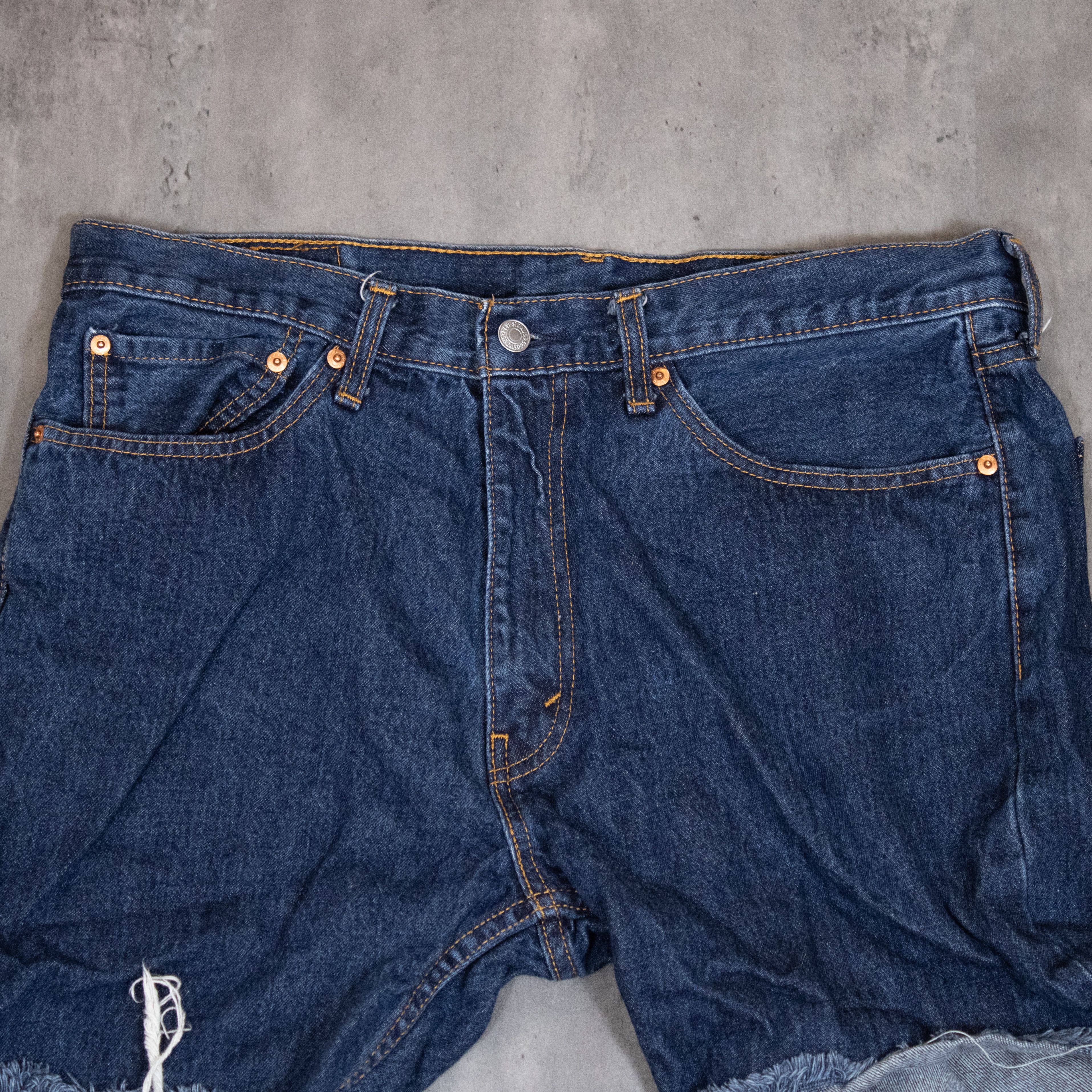 Levi's Levis Cut Off Baggy Indigo Distressed Jorts Shorts Size US 36 / EU 52 - 8 Thumbnail