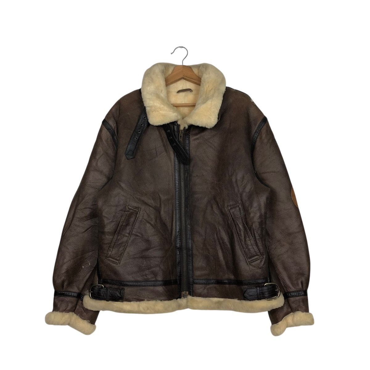 Vintage 🔥VINTAGE B 3 SHEARLING LEATHER JACKET TIGER ISSEY MIYAKE Size US L / EU 52-54 / 3 - 14 Thumbnail