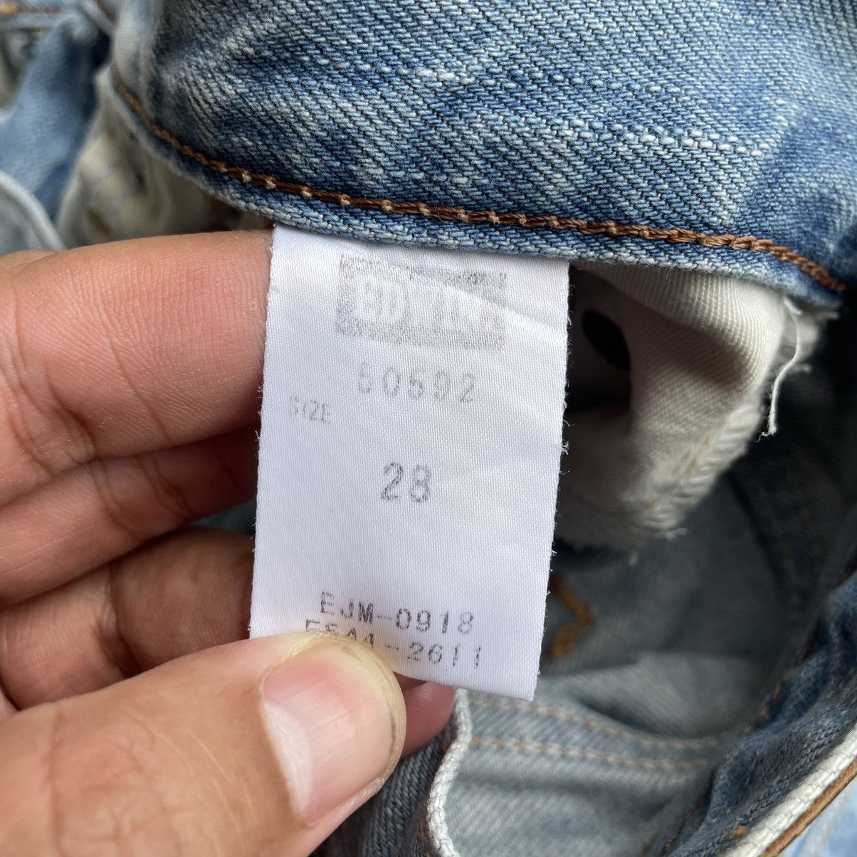 Edwin 🔥Vintage Edwin 505ZXX Stoned Washed Ripped Distress Jeans Size US 30 / EU 46 - 14 Thumbnail