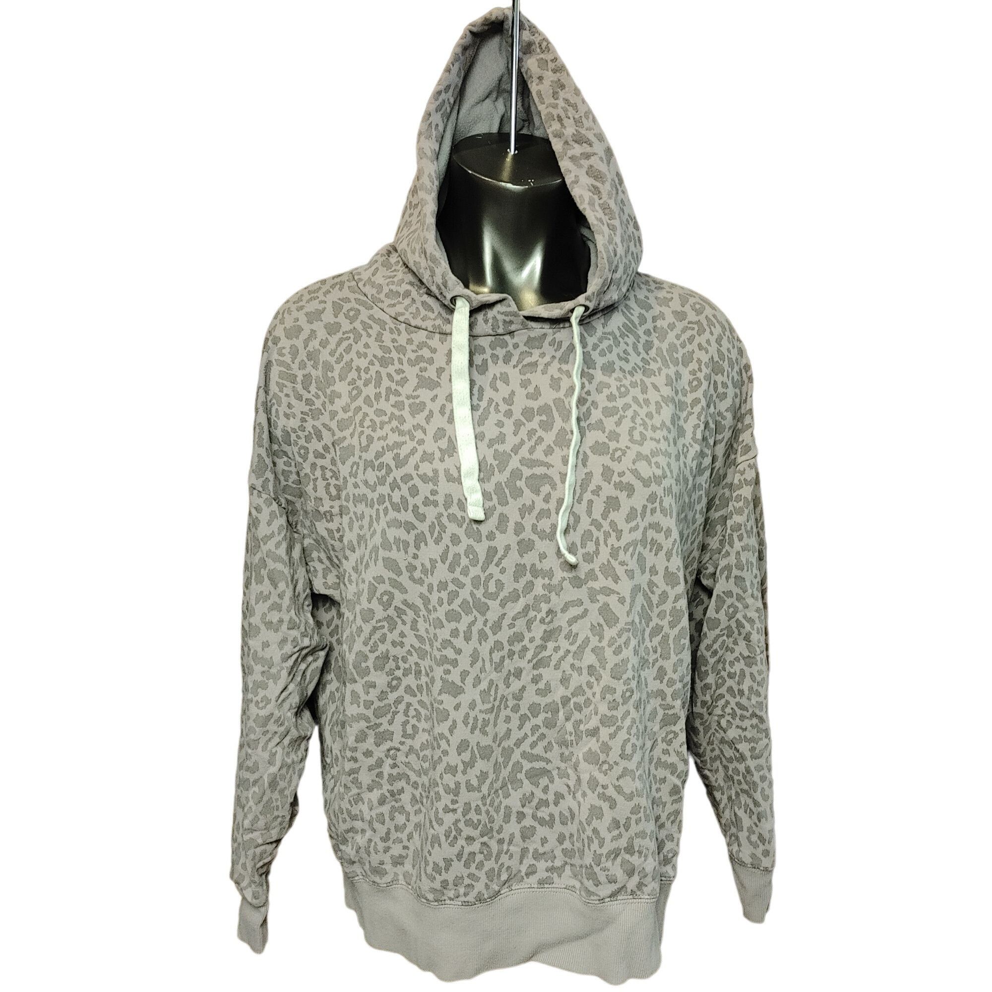 Other Buffalo David Bitton Women's Gray Cheetah Print Hooded Pullo Size L / US 10 / IT 46 - 1 Thumbnail