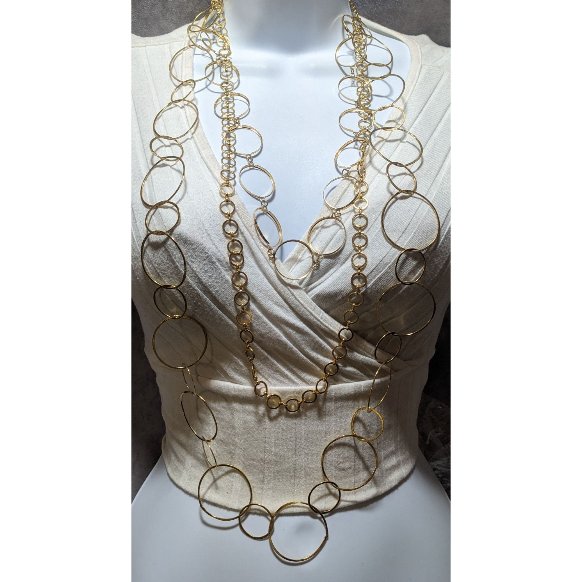 Other Yochi NY Multilayer Gold Ring Statement Necklace Size ONE SIZE - 5 Thumbnail