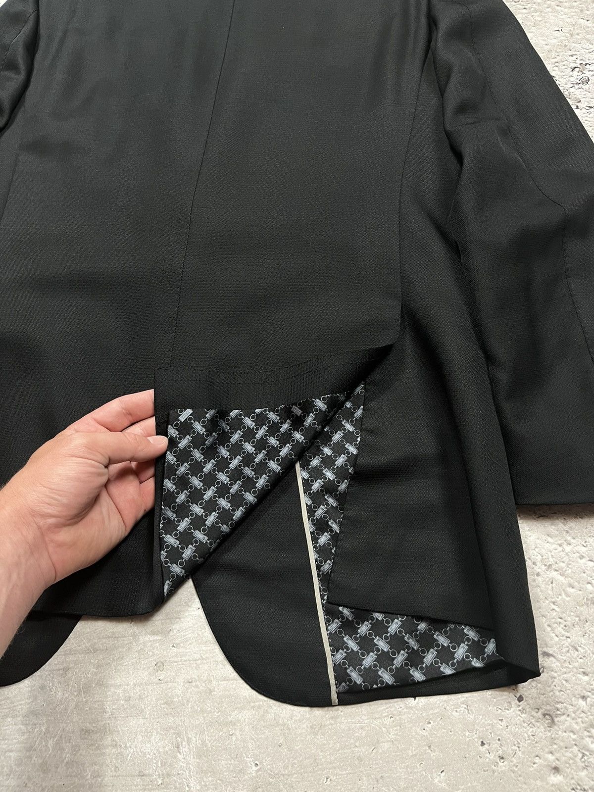 Zilli Zilli Paris R48 Black Wool Silk Blazer with Logo Lining Size 38R - 12 Thumbnail