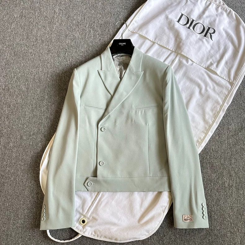 Dior Dior 22ss haze blue collar oblique buckle wool suit jacket Size US M / EU 48-50 / 2 - 1 Thumbnail