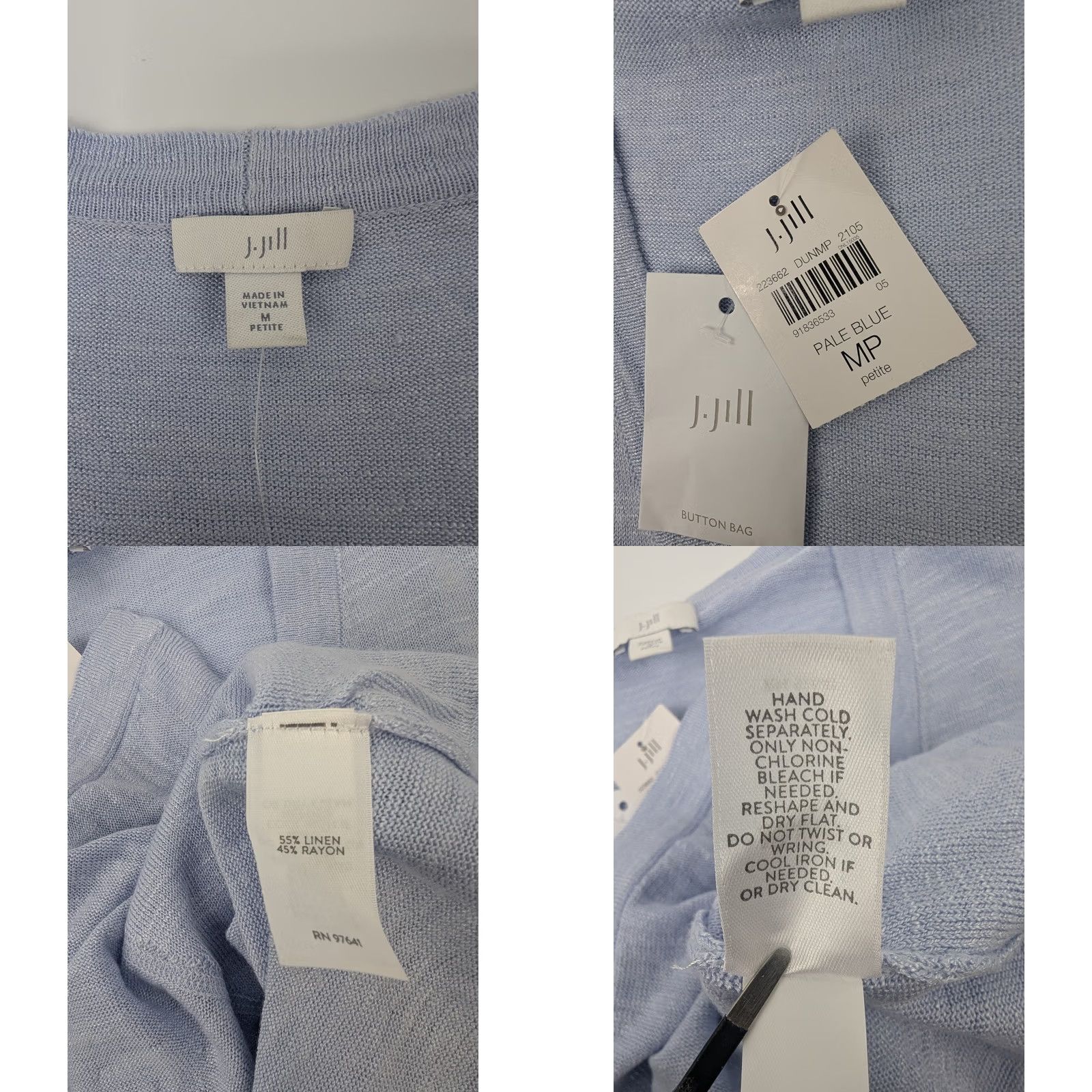 J. Jill NWT J. Jill Linen Blend Short Sleeve V-Neck Cardigan Pockets Pale Blue Size MP Women's Cardigan Linen Blend Size M / US 6-8 / IT 42-44 - 8 Thumbnail