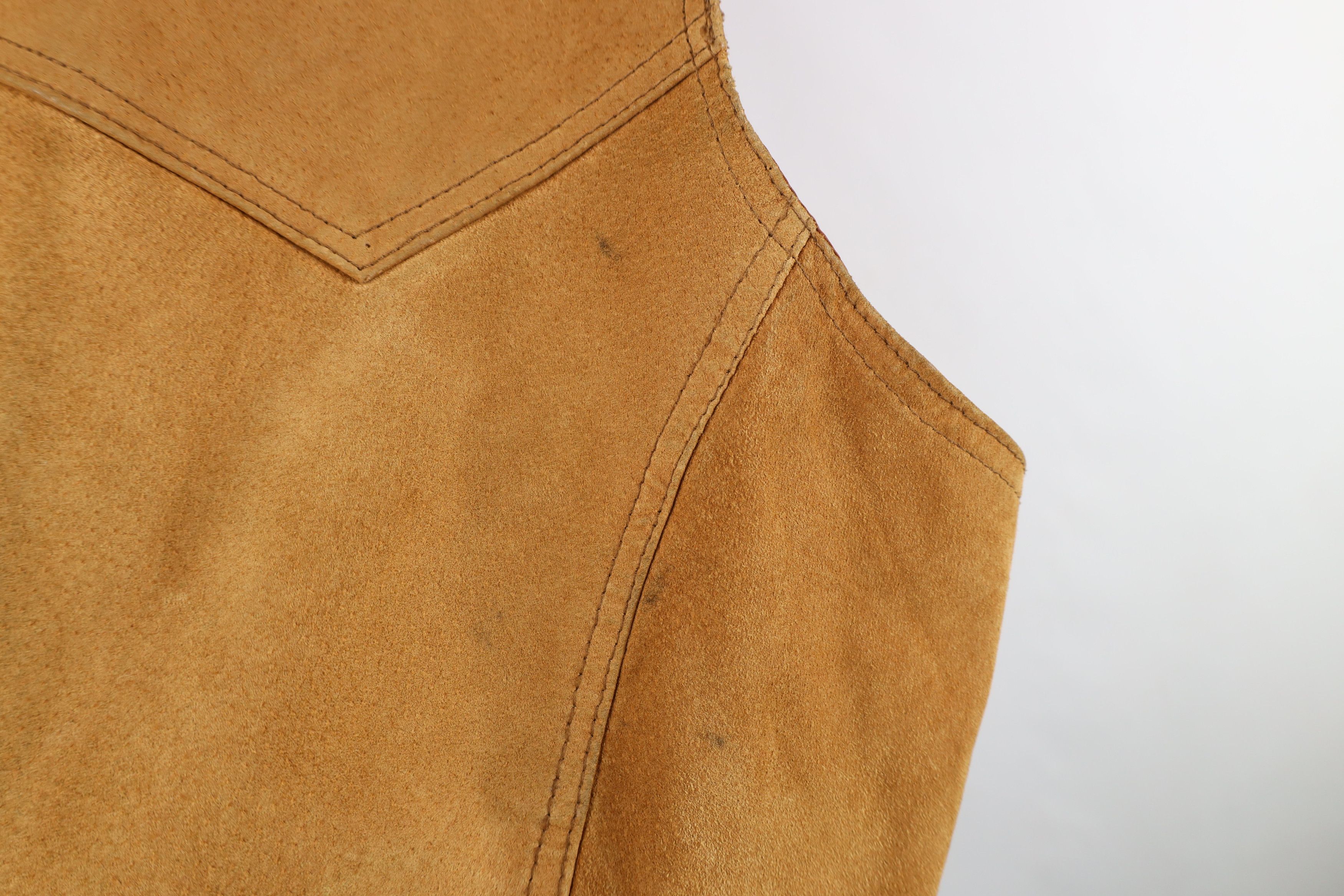 Vintage Vintage 90s Streetwear Western Suede Leather Vest Jacket Size US XL / EU 56 / 4 - 4 Thumbnail