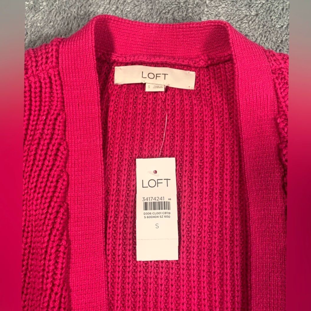 Loft LOFT Cardigan Pink Knit NWT Small Women S Regular Knit Cardigan Pink LOFT Small Womens NWT Size S / US 4 / IT 40 - 3 Thumbnail