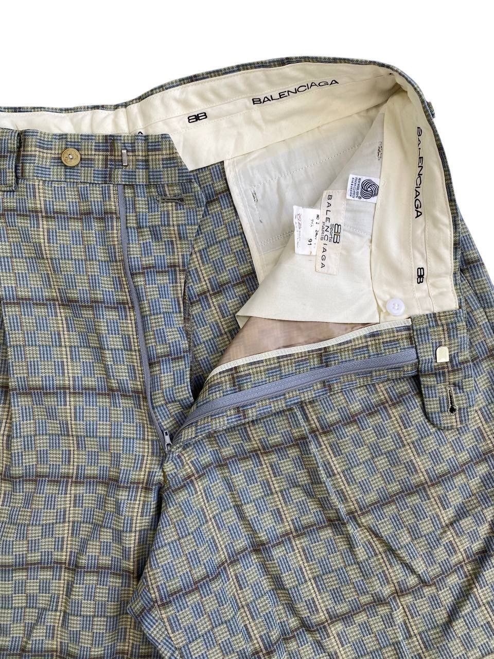 Balenciaga 2000's Balenciaga Sports Tartan Baggy Slacks Size US 34 / EU 50 - 3 Thumbnail