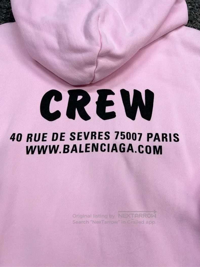 Balenciaga Balenciaga Crew Pink Logo Hoodie Size US S / EU 44-46 / 1 - 4 Thumbnail