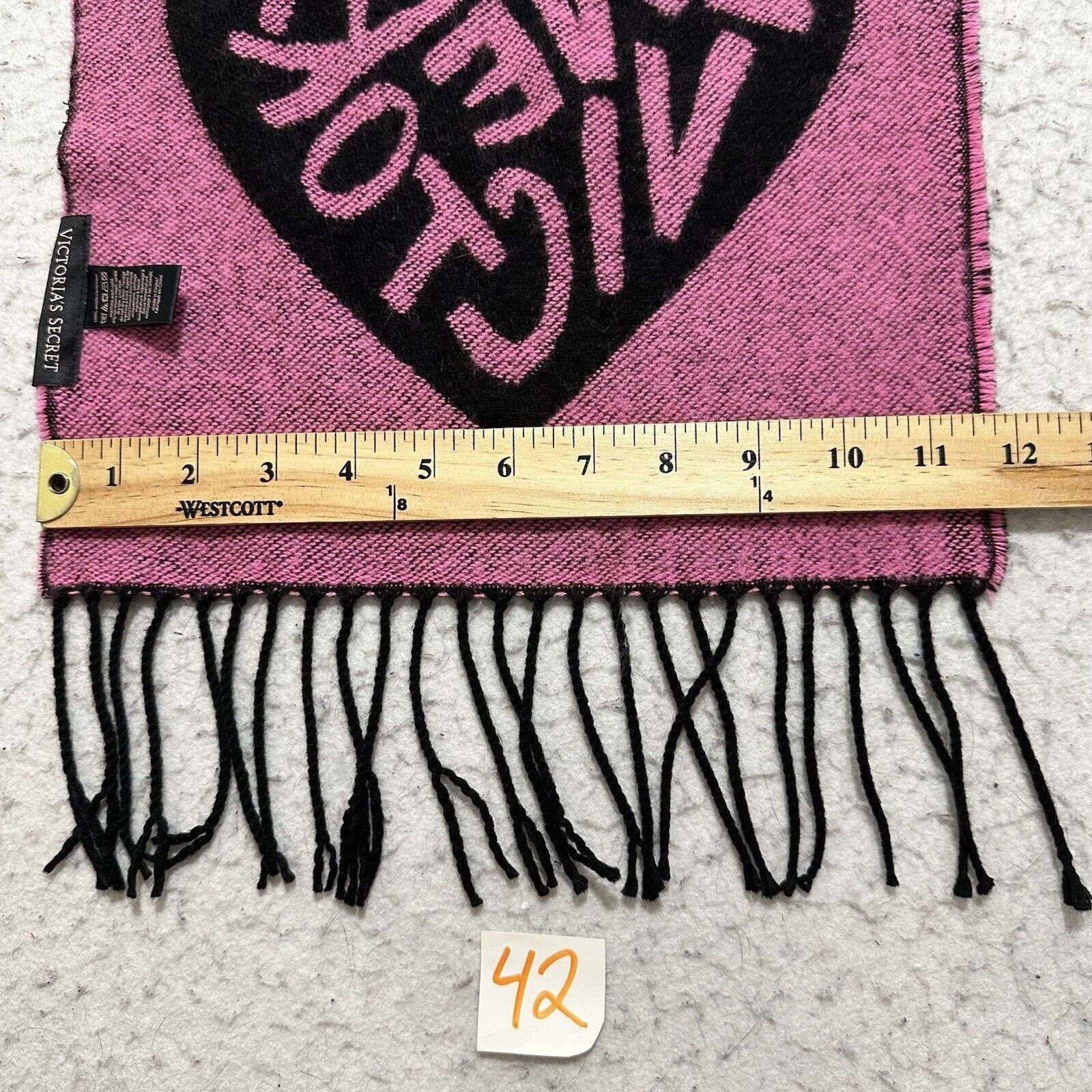 Victoria's Secret Victoria's Secret Angel Collection Heart Scarf Pink Black 80 Size ONE SIZE - 11 Thumbnail