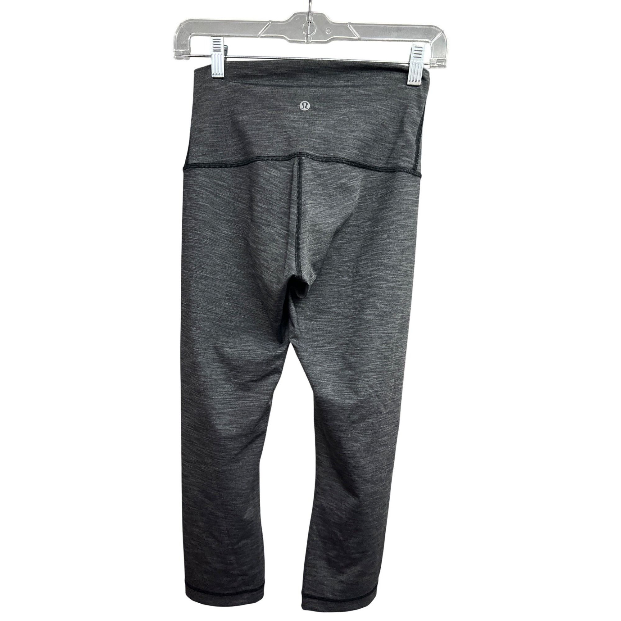 Lululemon Lululemon Womens Wunder Under Crop Luon Ripple Heather Black Size 26" / US 2 / IT 38 - 5 Thumbnail