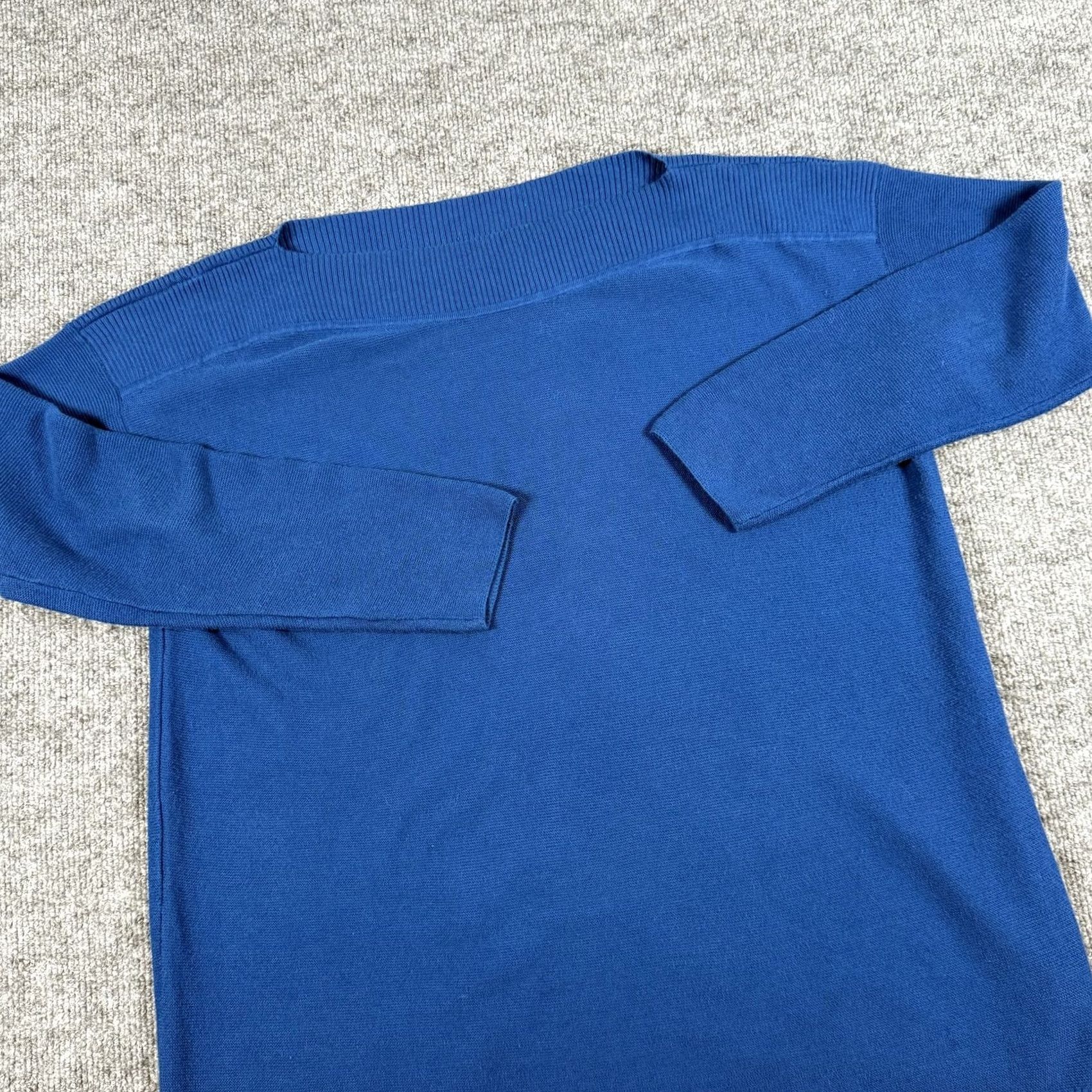 J. Jill VINTAGE? No. J. Jill Sweater Womens Small Blue Cotton Ribbed Collar Pullover Long Sleeve Top Size S / US 4 / IT 40 - 2 Thumbnail
