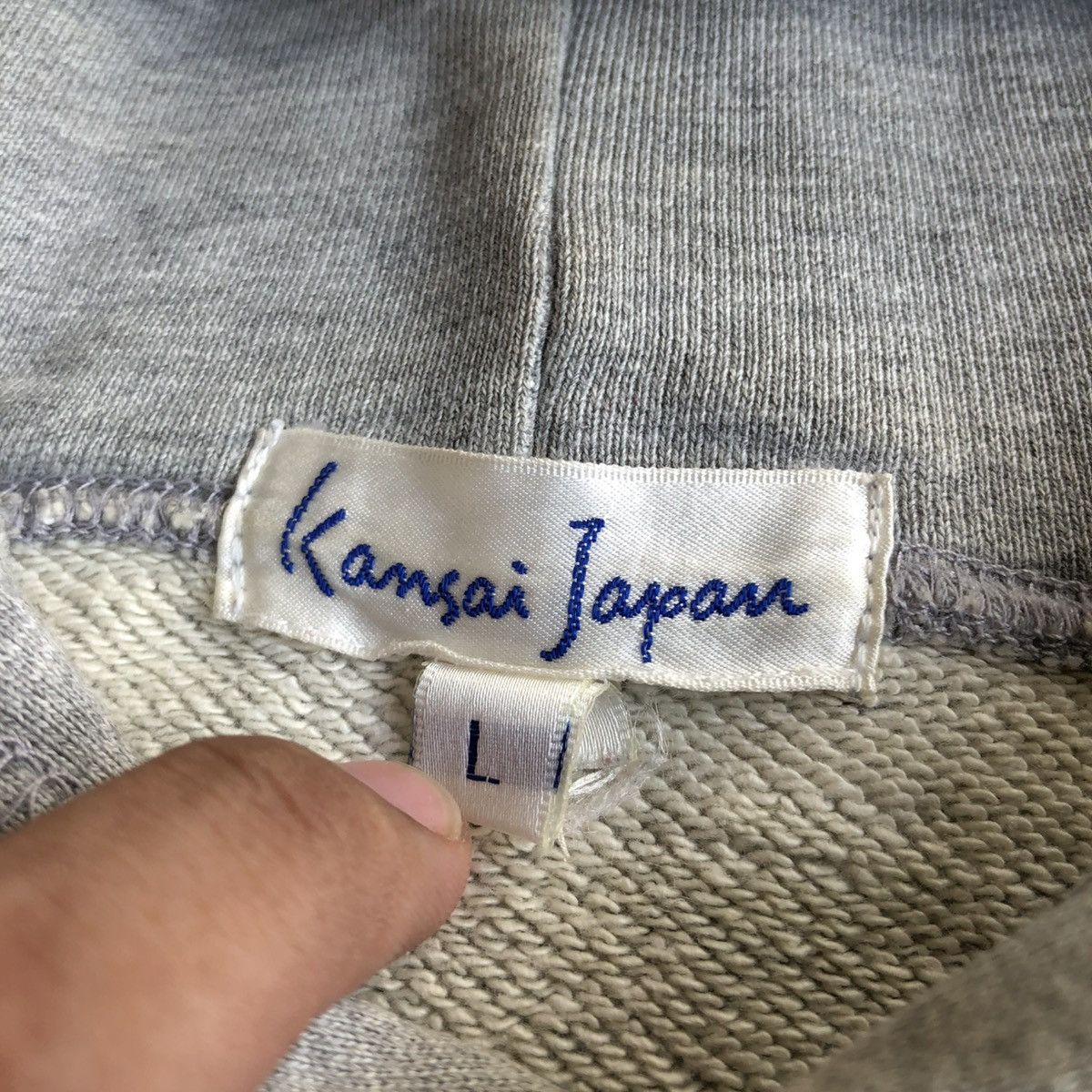 Kansai Yamamoto 🇯🇵 2000s Kansai Yamamoto Japan Big Logo Font Hoodie Grey Size US XXL / EU 58 / 5 - 10 Thumbnail