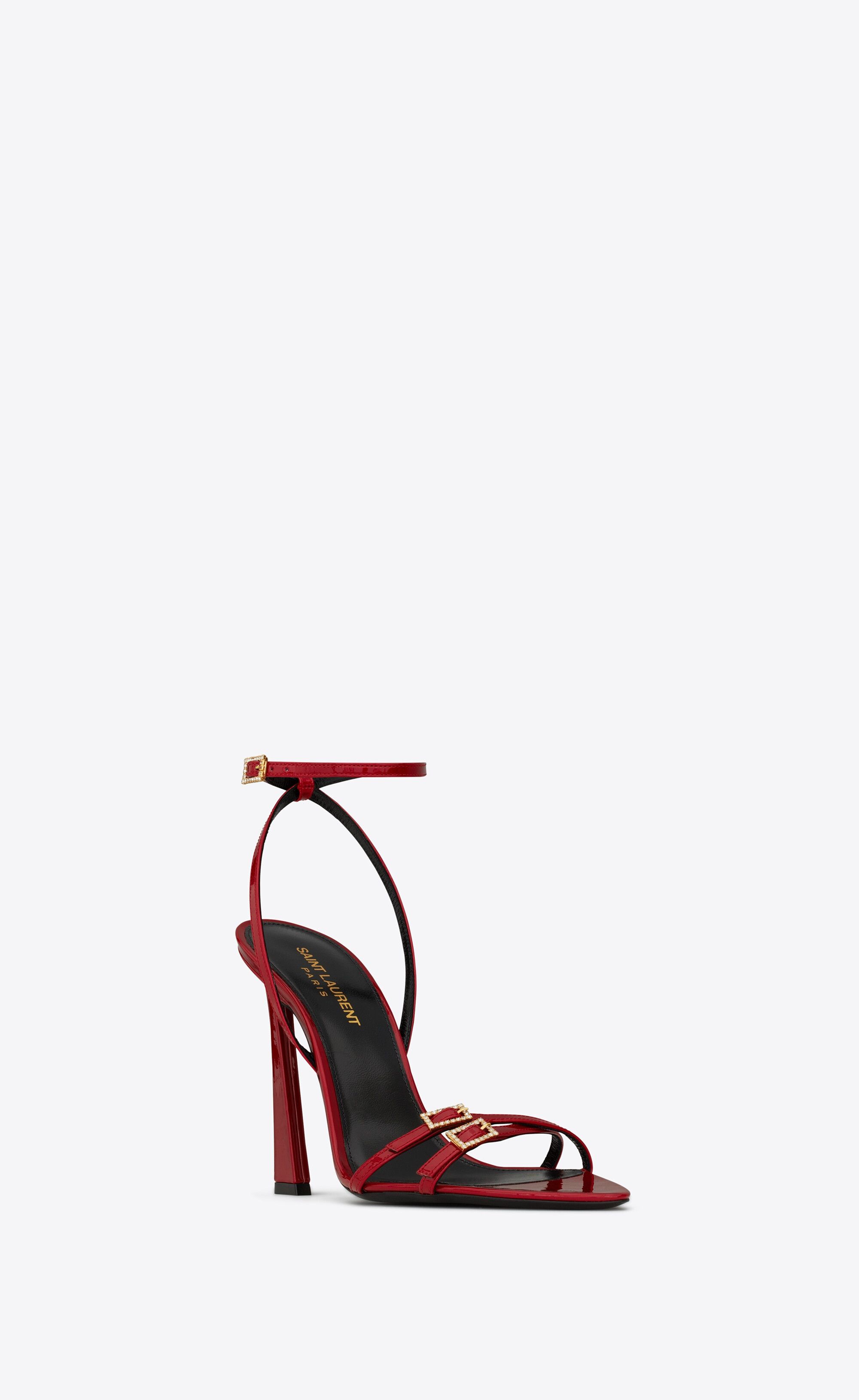 Saint Laurent Paris o1s1wg111224 Lila Sandals in Patent Leather in Red Size US 11 / IT 41 - 3 Thumbnail