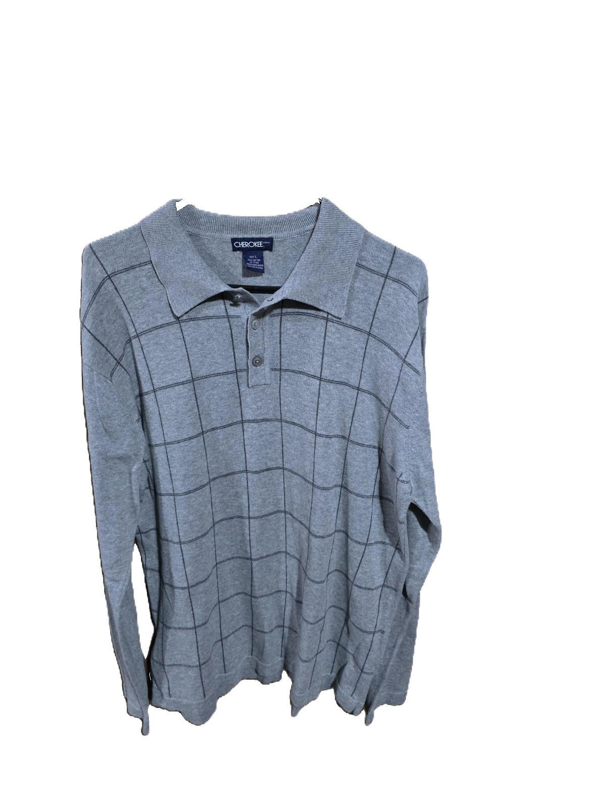 Cherokee Cherokee Long Sleeve Gray Windowpane Sweater Vintage 90's Size US L / EU 52-54 / 3 - 1 Thumbnail