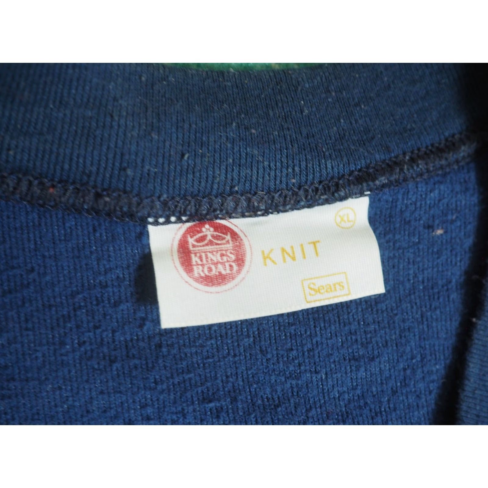 Sears VTG Sears Velvet Pullover Sweater - 70s Kings Road Blue Brown Velour V-Neck XL Mens Vintage Geometric Hippie Knit Christmas Casual Size US XL / EU 56 / 4 - 4 Thumbnail
