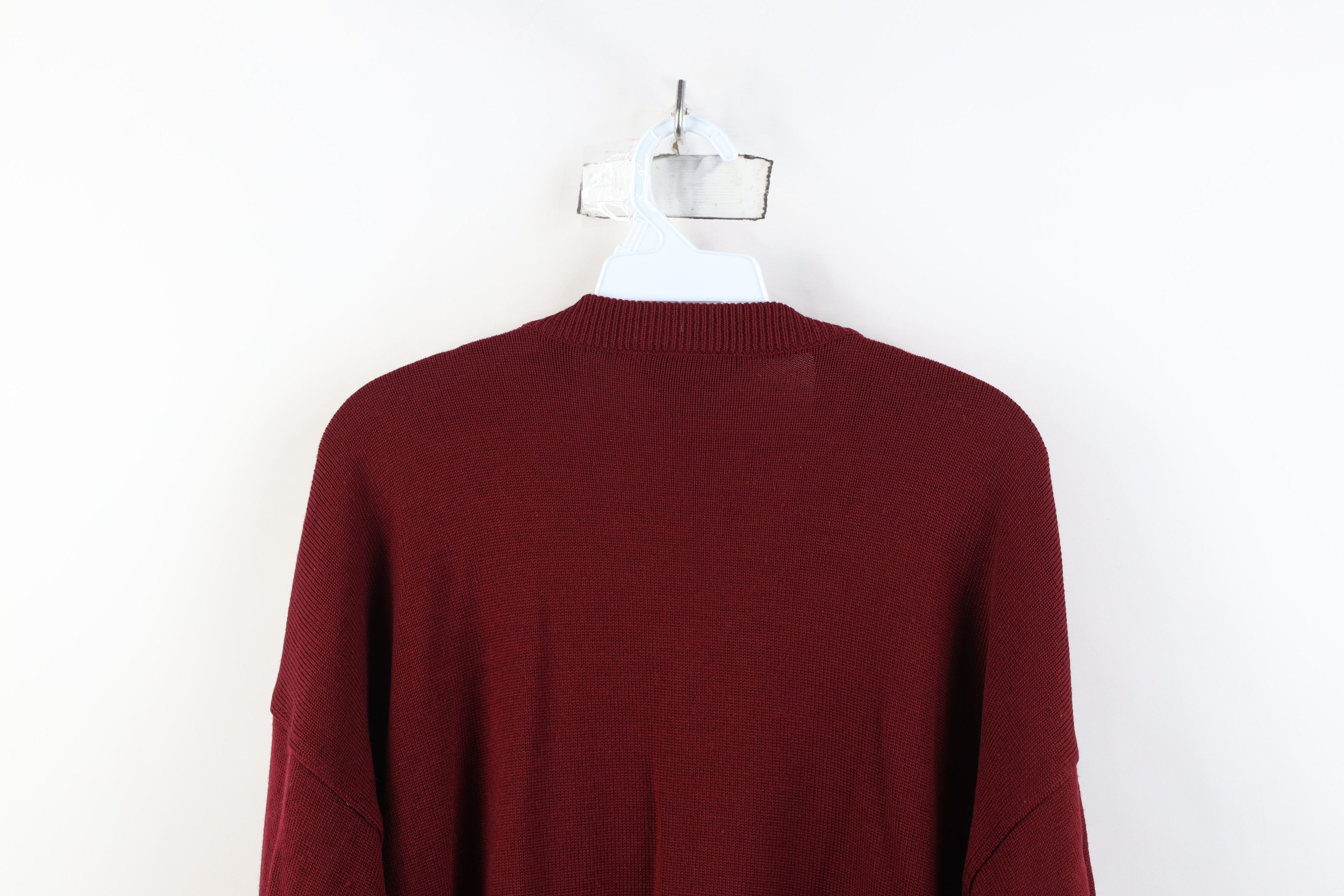 Vintage Vintage 90s Streetwear Wool Knit V-Neck Sweater Red Italy Size US XL / EU 56 / 4 - 12 Thumbnail