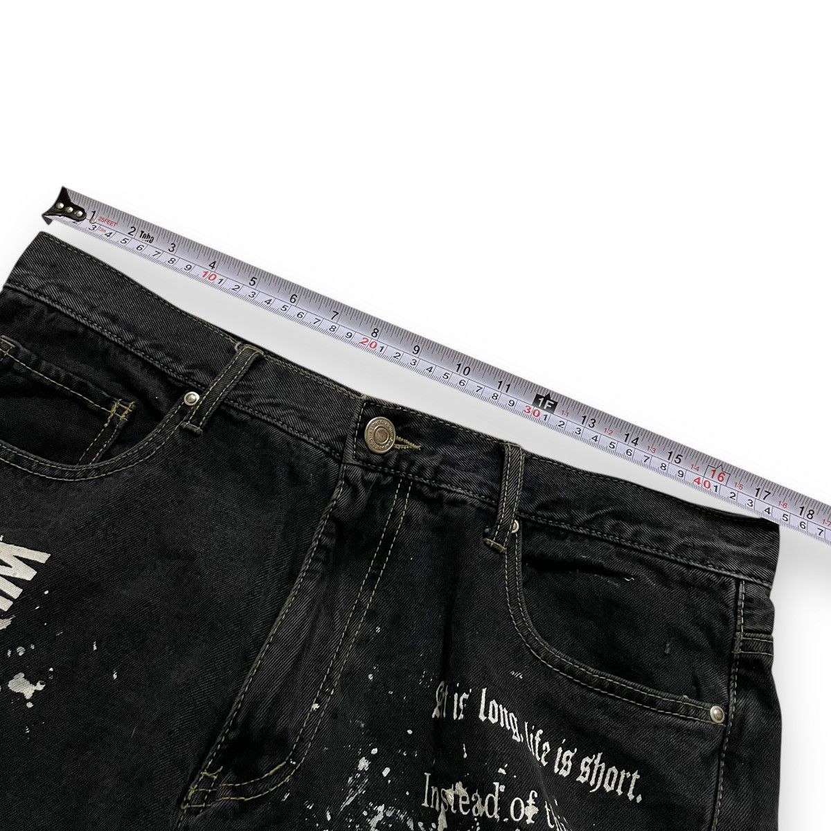 Hysteric Glamour ORIGINAL YaK BAGGY BLACK POEM 36514649(36×42) Size US 36 / EU 52 - 11 Thumbnail