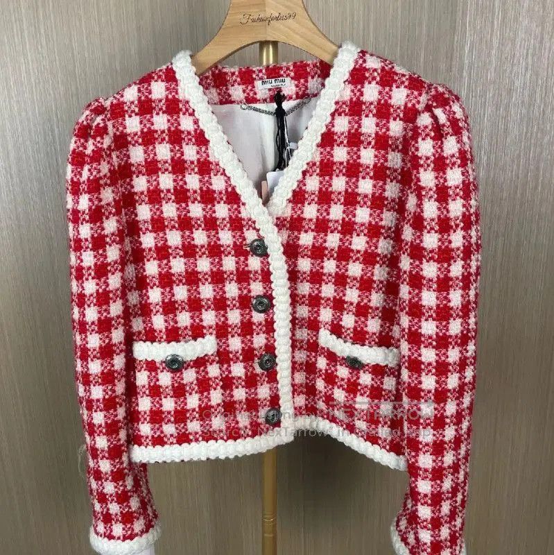 Miu Miu Miu Miu Red Wool Cardigan for Women . Size L / US 10 / IT 46 - 1 Thumbnail
