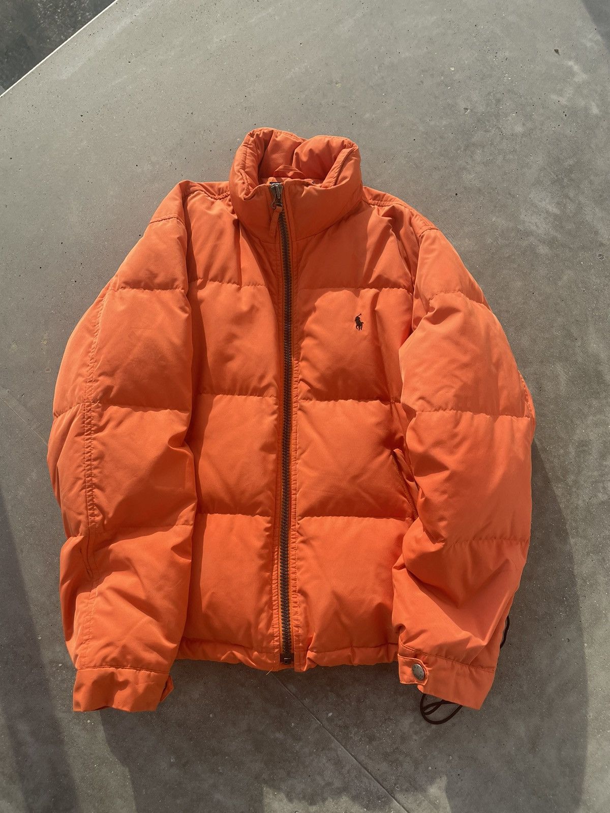 image of Polo Ralph Laurent Vintage Puffer Jacket in Orange, Men's (Size Medium)
