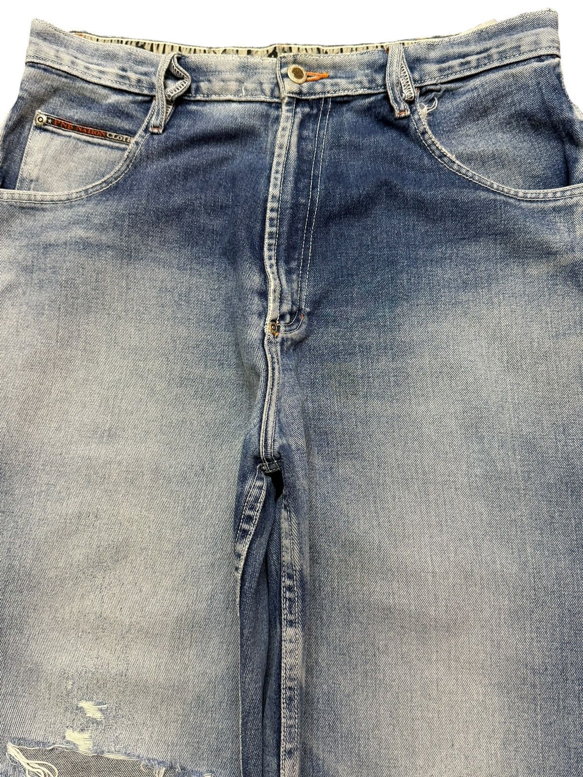 Fubu Vintage Japan Carpenter Faded Wash Distressed Wide Leg Baggy Size US 33 - 3 Thumbnail