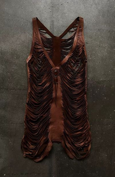 Share Spirit Homme SHARE SPIRIT Early Era Amber Openwork Goatskin Leather Vest Size US S / EU 44-46 / 1 - 3 Thumbnail