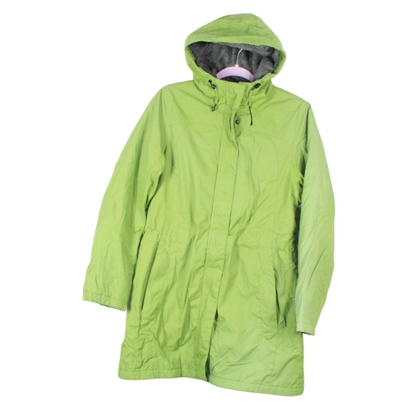 LL Bean Parka Hooded Winter Coat Fleece Quilted Nylon