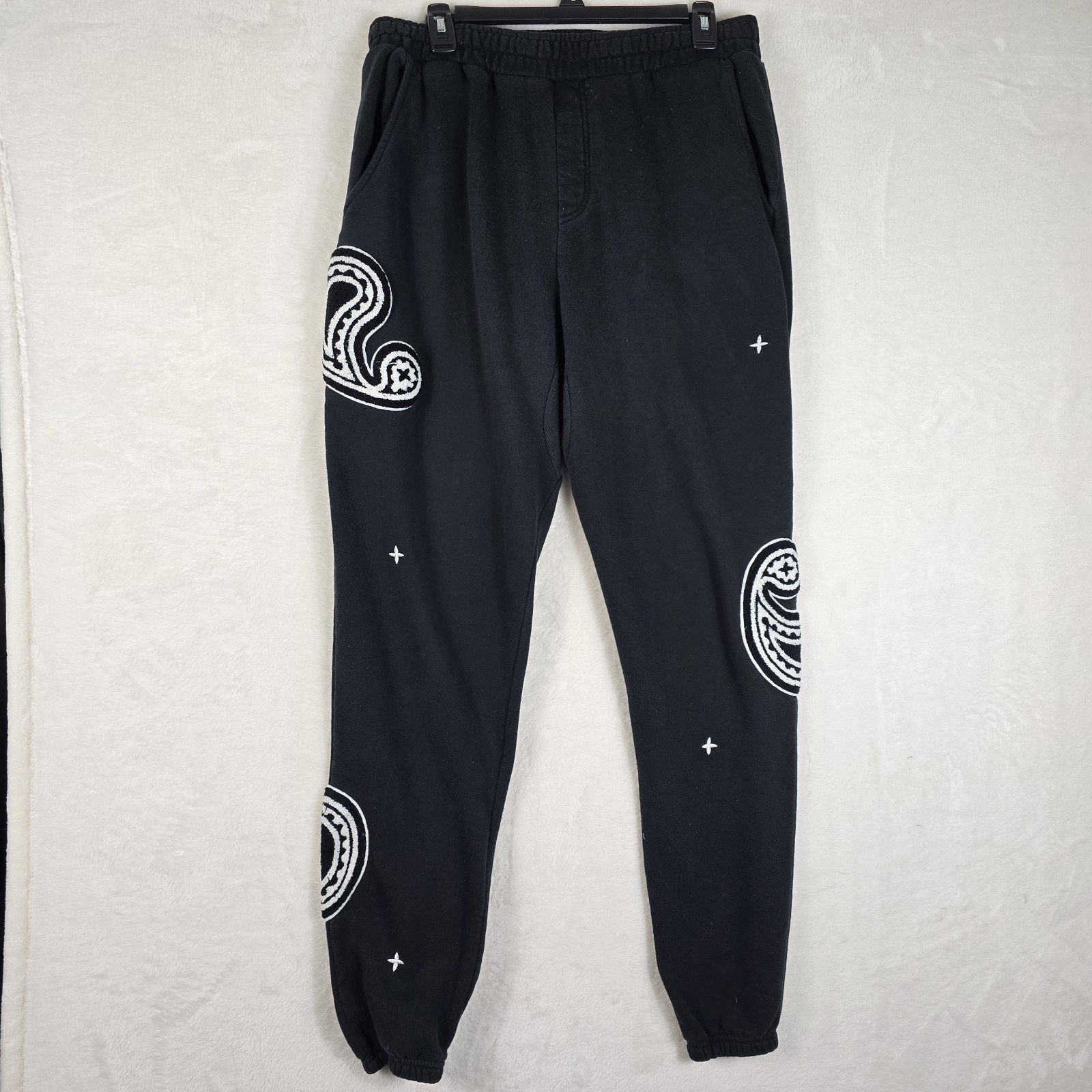 EPTM. EPTM Paisley Embroidered Black Sweatpants Men's Size XL 36 Size US 31 - 2 Thumbnail