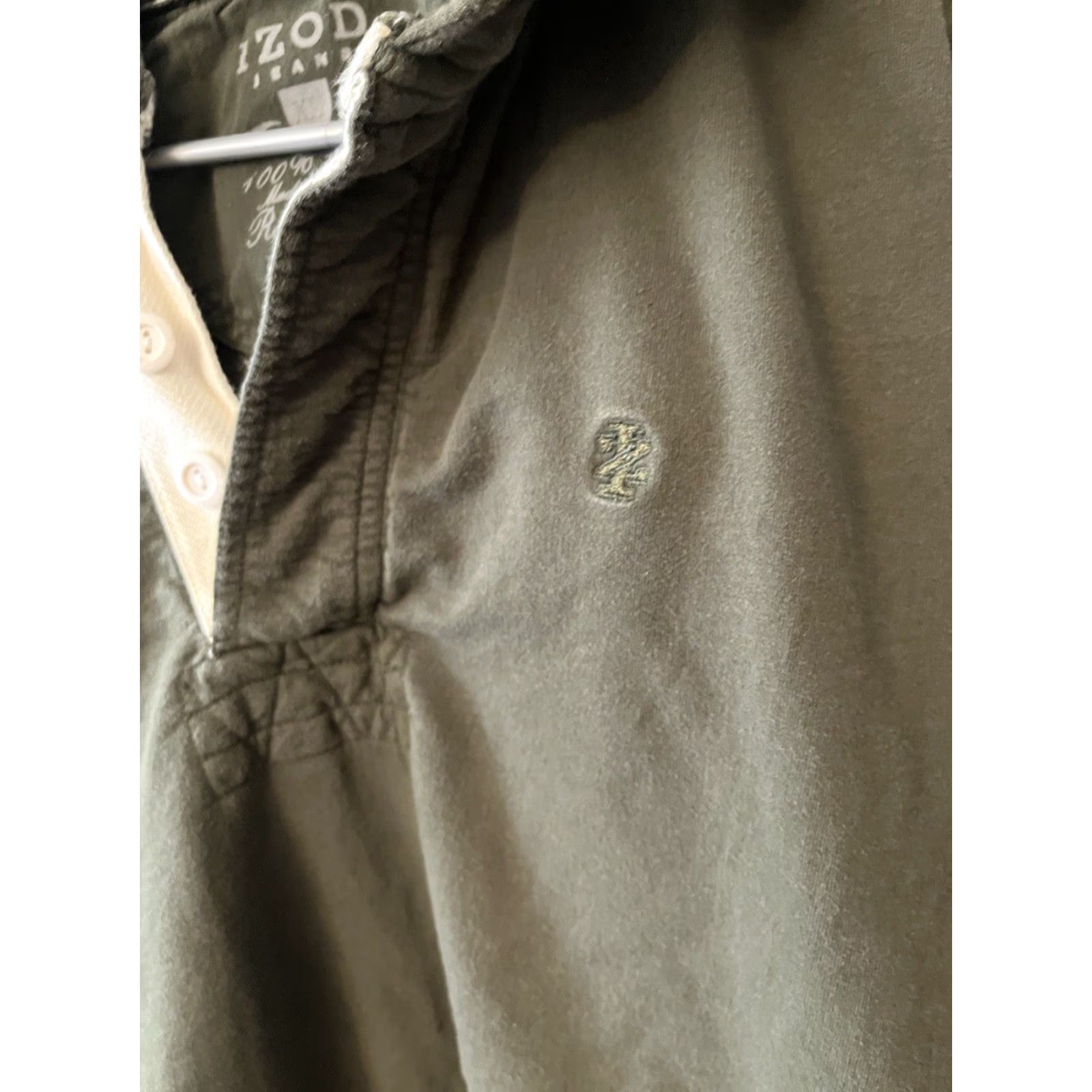 Izod IZOD Hoodie Men XL Green Relaxed Classic Henley Hooded Pockets Logo Shirt Sleeve Long Size US XL / EU 56 / 4 - 4 Thumbnail