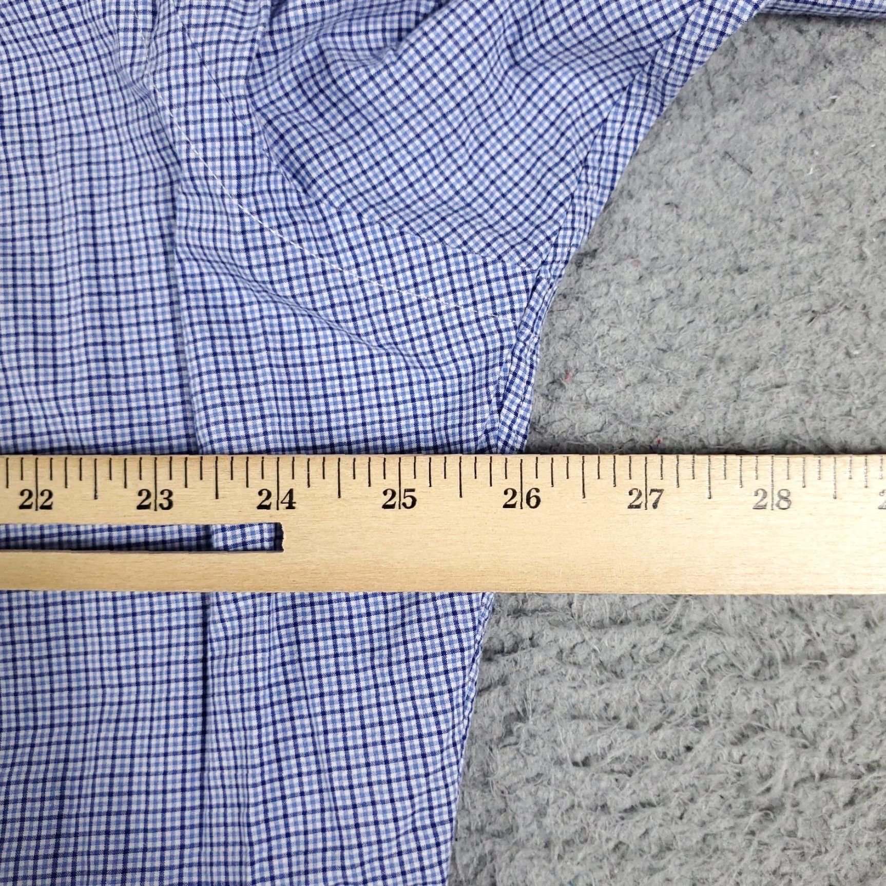 Ralph Lauren Ralph Lauren Shirt Mens Dress Blue Plaid 16.5 Button-Down Long Sleeve Cotton 100% Classic Non-Iron Pockets Size 42R - 5 Thumbnail