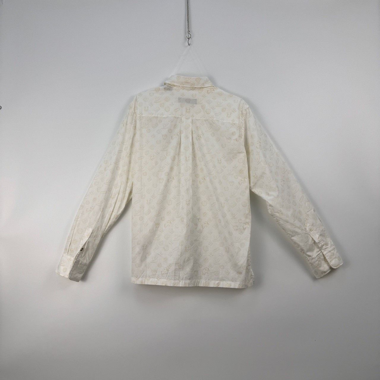 Louis Vuitton Louis Vuitton Beige shirt with full printed logo and embroi Size US S / EU 44-46 / 1 - 4 Thumbnail