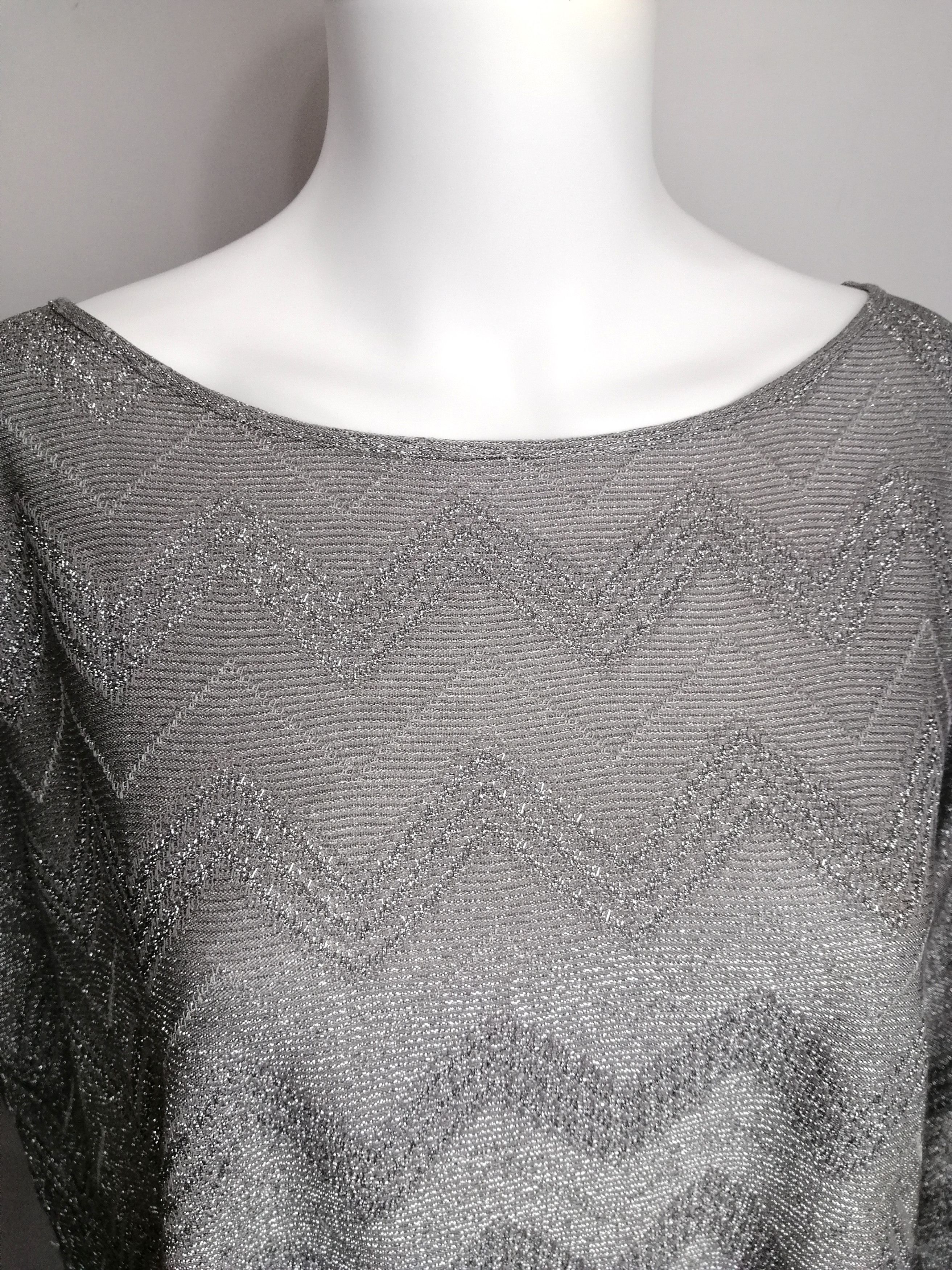 Missoni M MISSONI women’s zigzag silver metallic top Size ONE SIZE - 8 Thumbnail