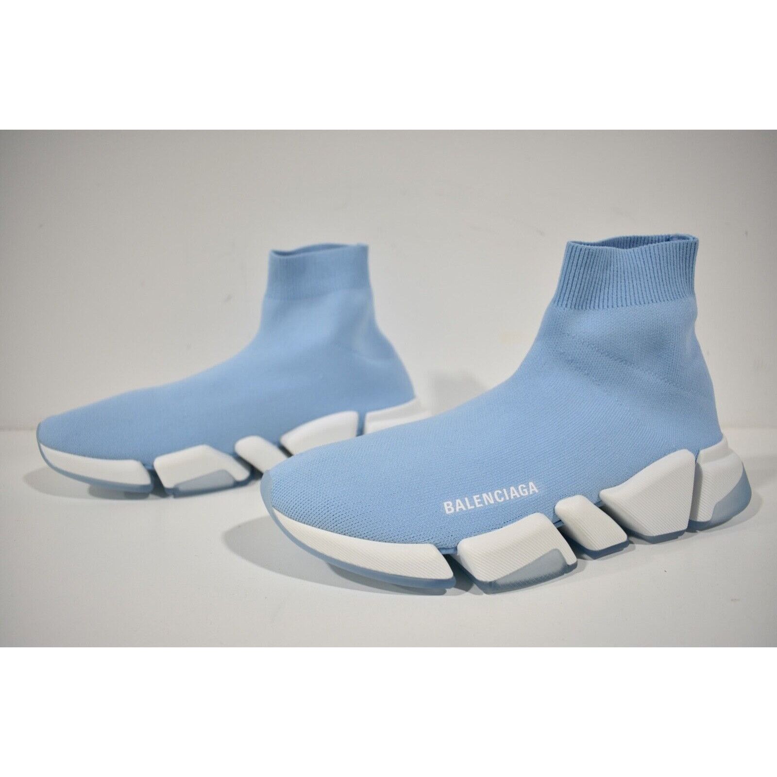 Balenciaga Balenciaga Mens Speed 2.0 Sock Blue White Size US 13 / EU 46 - 8 Thumbnail