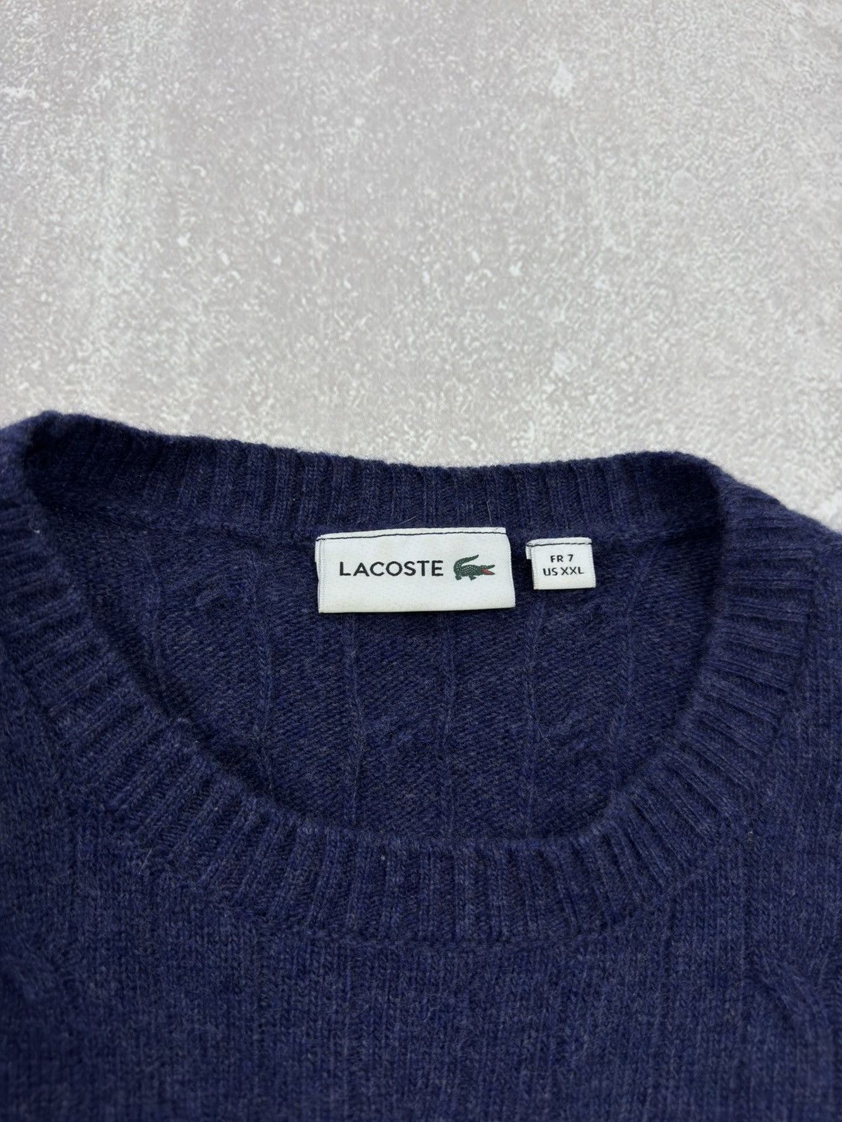 Lacoste Lacoste Cable Knit Merino Wool Sweater Crew Neck Jumper XXL Size US XXL / EU 58 / 5 - 6 Thumbnail