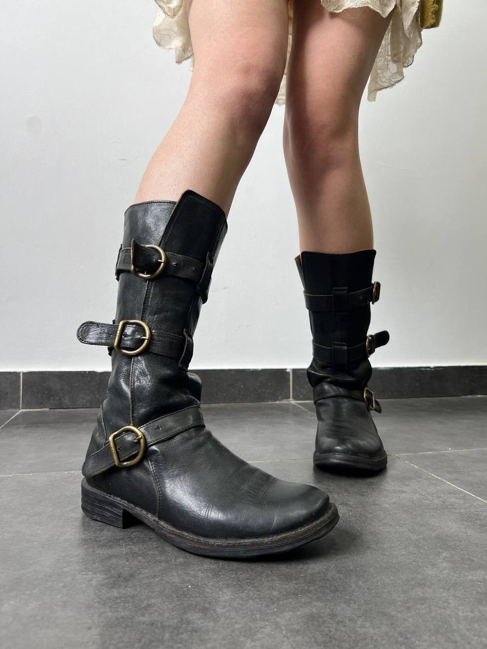 Fiorentini + Baker Fiorentini+Baker ETERNITY Black Leather Moto Boots 3 Buckle Size US 8.5 / IT 38.5 - 2 Thumbnail