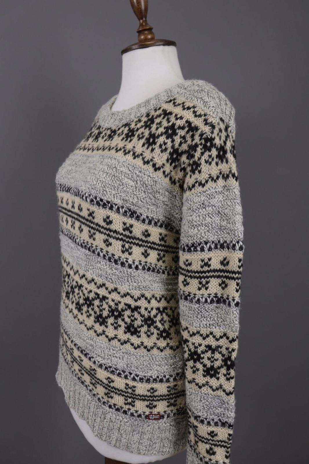 Napapijri Napapijri Gray Fair Isle Wool Knit Jumper Sweater Size M Size M / US 6-8 / IT 42-44 - 6 Thumbnail