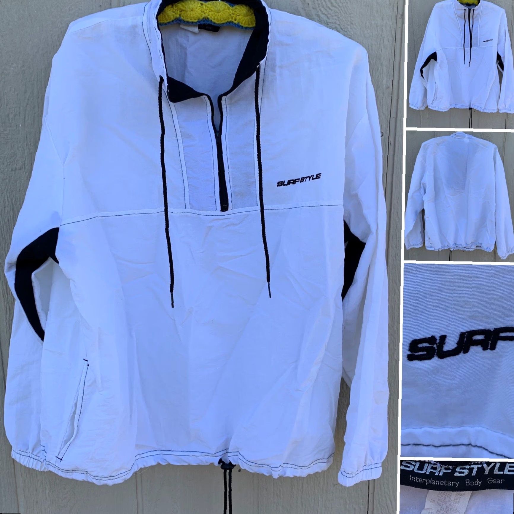 Vintage VINTAGE Surf Style Windbreaker Jacket M/L Adult White Nylon Logo Zipper Pockets 80s 90s Retro Beach Unisex Mens Womens Size US M / EU 48-50 / 2 - 2 Thumbnail