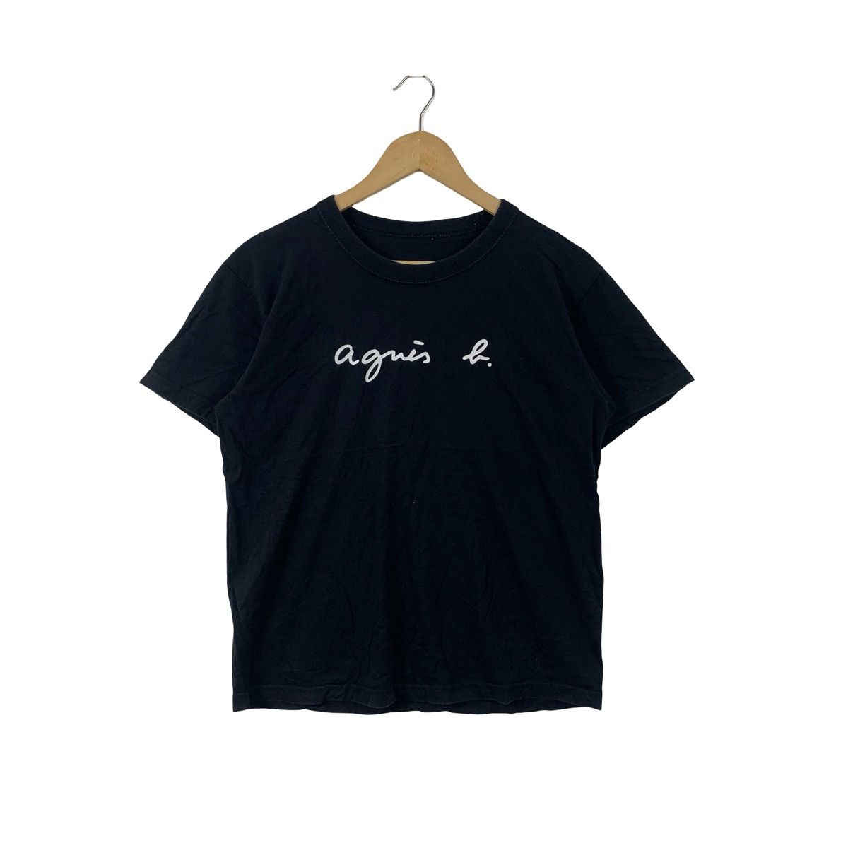 agnes b. Vintage Agnes b. Script Logo T-Shirt Minimalist Designer Size M / US 6-8 / IT 42-44 - 1 Thumbnail