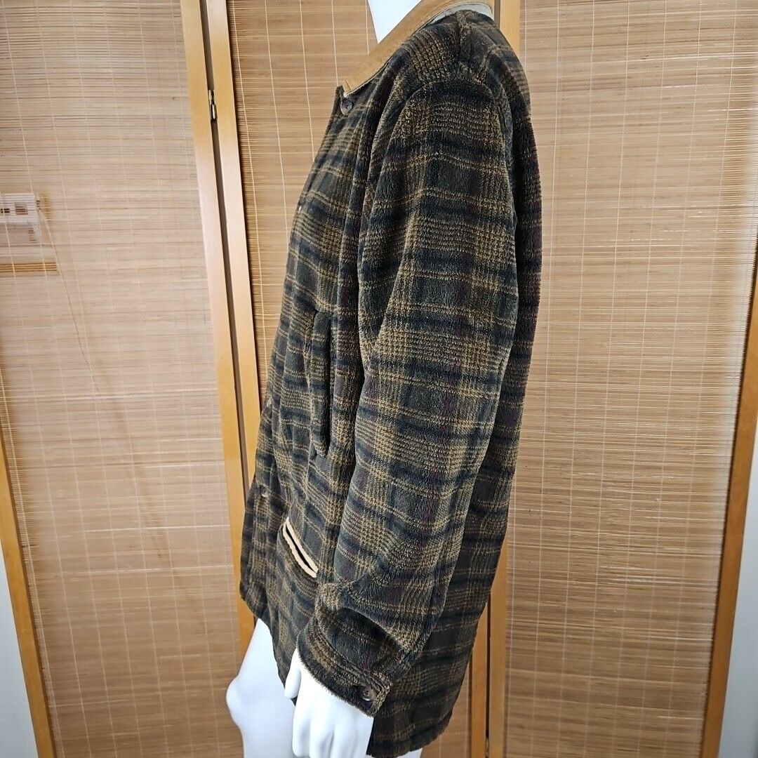 Orvis Vintage Orvis Fleece Teddy Jacket Mens XL Brown Black Plaid Size US XL / EU 56 / 4 - 2 Thumbnail