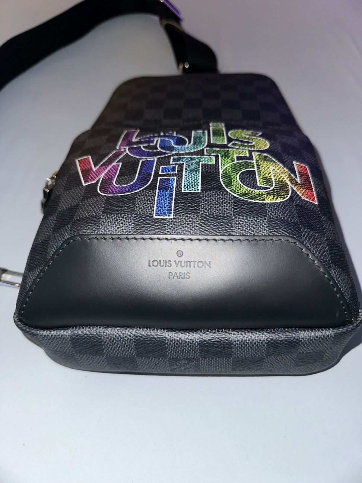 Louis Vuitton Louis Vuitton Avenue Sling Bag Bag Damier Graphite Yellow Size ONE SIZE - 16 Thumbnail