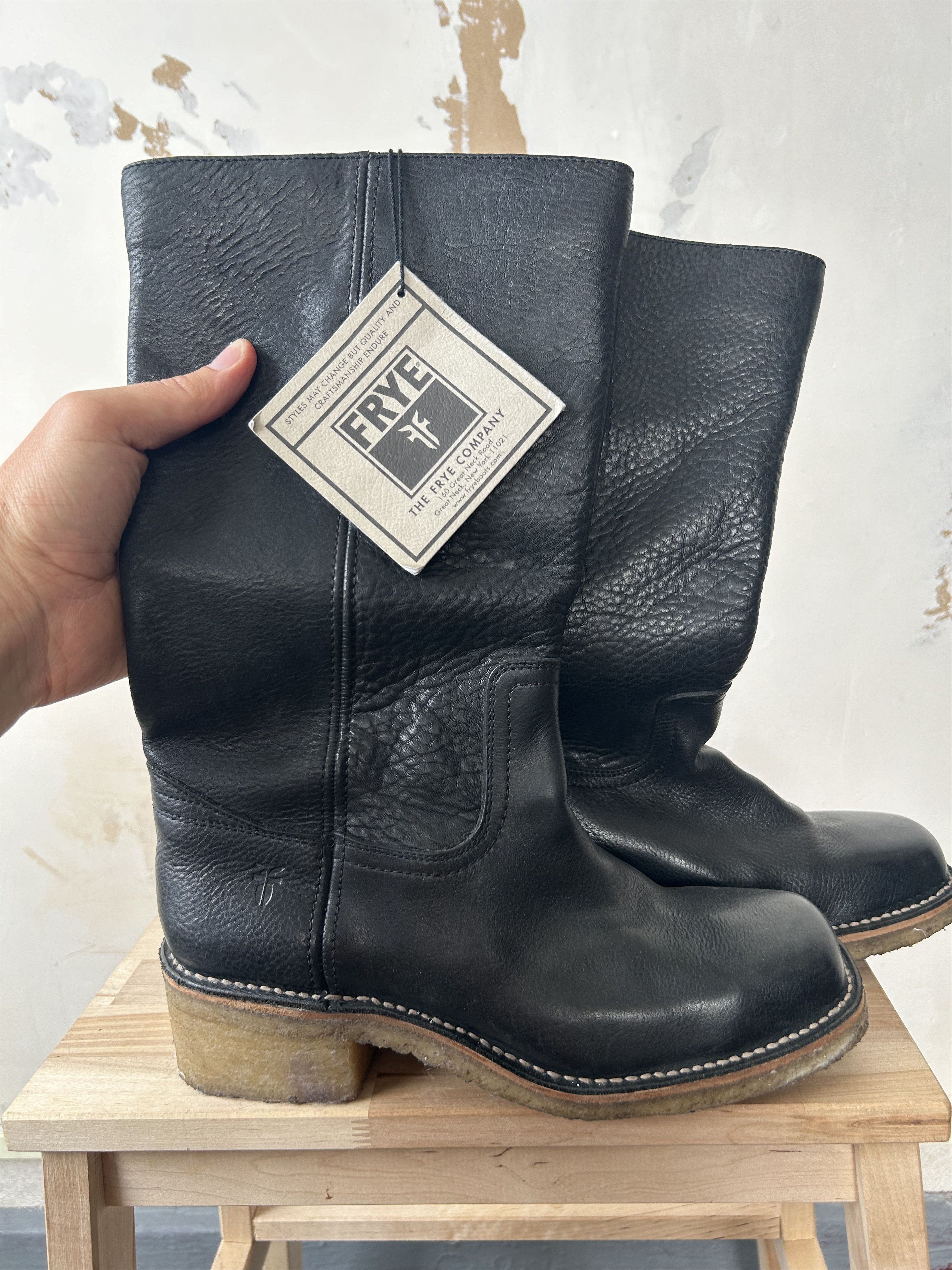 Frye FRYE Boots Womens 'Veronica' Tall Leather Slouchy Moto Size US 9 / IT 39 - 2 Thumbnail