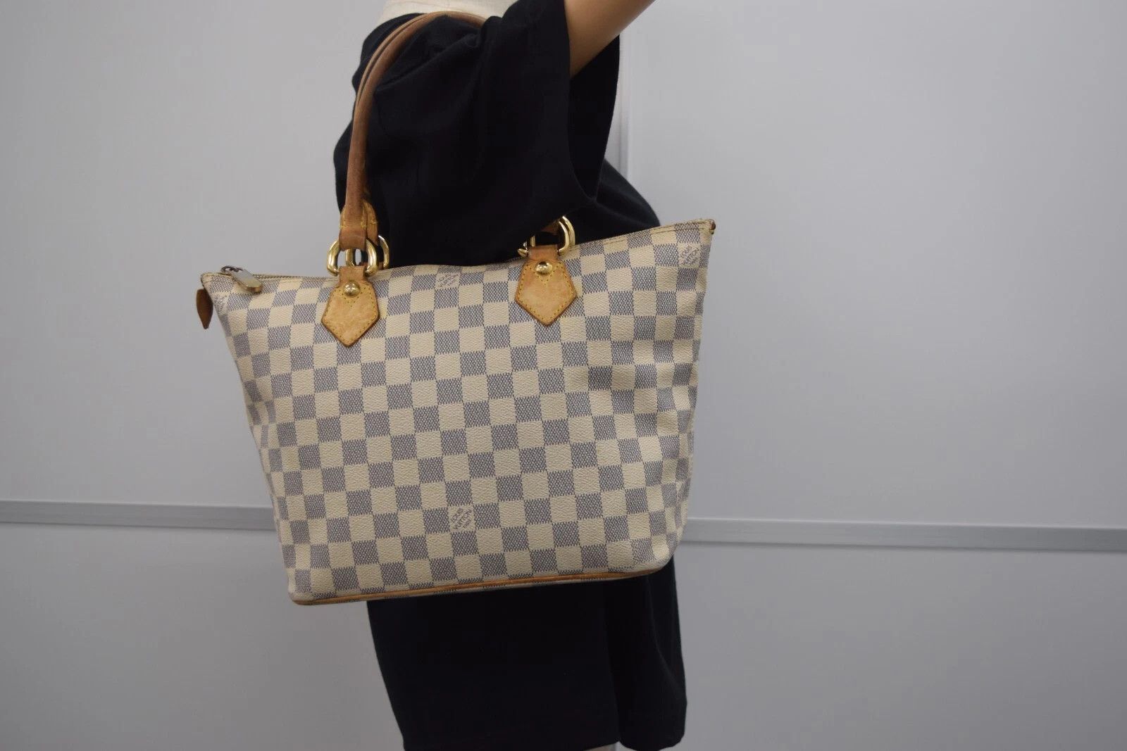Louis Vuitton Auth Louis Vuitton Saleya PM Tote Bag Azur Canvas N51186 Size ONE SIZE - 3 Thumbnail